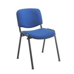 Club Chair Stackable Royal Blue Fabric - Black Frame Ref CH0500RB