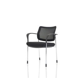 Brunswick Deluxe With Arms Chrome Frame Mesh Back Black Seat