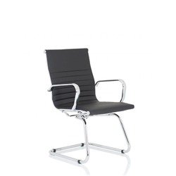 Nola Cantilever Chair Soft Bonded Leather Black