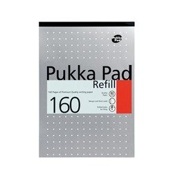 Pukka Pad Ruled Metallic Four-Hole Refill Pad Top Bound 160 Pages A4 (6 Pack) 80/1