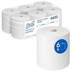 Scott Control Hand Towel Roll White (6 Pack) 6622