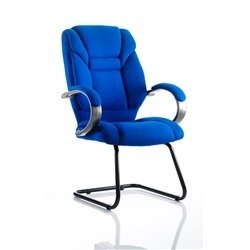 Galloway Cantilever Chair With Arms Blue Fabric