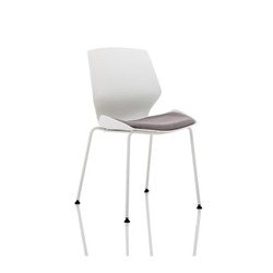 Florence White Frame Visitor Chair Grey Fabric