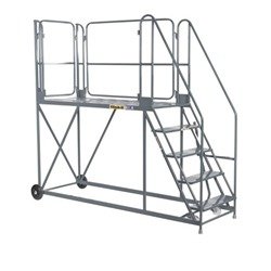 Work Platform - Stand. Incline - 1800mm Platform - 7 Tread - Grey