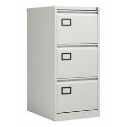 Bisley 3 Drawer Contract Steel Filing Cabinet - Goose Grey Ref AOC3G/G