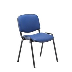 Club Chair Stackable Blue PU - Black Frame Ref CH0500PUBL