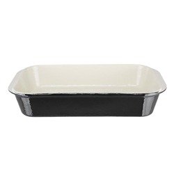 Vogue Black Cast Iron Roasting Dish Large