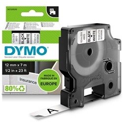 Dymo 45013 D1 LabelMaker Tape 12mm x 7m Black on White S0720530