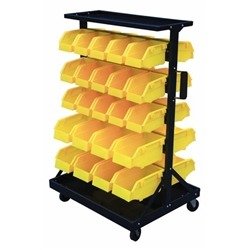 Bin Rack c/w; 46 Polypropylene Bins