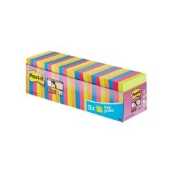 Post-it Super Sticky 76x76mm Assorted VALUE PACK 21 + 3 FREE Pads (Pack of 24) 654-SS-VP24COL-EU
