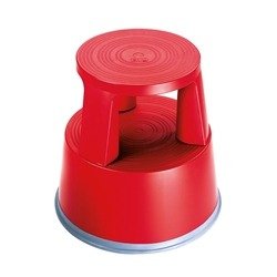 2Work Plastic Step Stool with Non-Slip Rubber Base 430mm Red 2W04999
