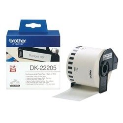 Brother Continuous Paper Labelling Tape 62mm x 30.48m Black on White DK22205