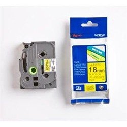 Brother P-Touch TZe Lam Tape Cassette 18mm x 8m Black on Yellow Tape TZE641