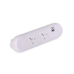 On Desk Power Module 2xUK Socket 1xUSB A+C PD/QC Charger includes 2m Mains Lead White 20000015