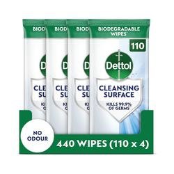 Dettol Cleansing Surface Wipes 110 Wipes (Pack of 4) GB-T5B