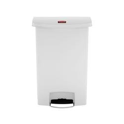 Rubbermaid Slim Jim Pedal Bin Step On Resin 90 Litres White 1883561