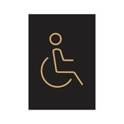 5 Star Disabled Toilet Sign Black/Gold Anodised Aluminium 150x105mm VOF174BFB1015
