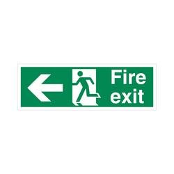 5 Star Fire Exit Running Man Arrow Left Sign Rigid Plastic 150x450mm VSP120SRP4515