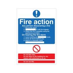 5 Star Fire Action Standard Sign Self Adhesive Vinyl A4 VM431SAVA4
