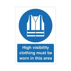 5 Star High Visibility Clothing Must Be Worn Sign Rigid Plastic A4 VM193SRPA4