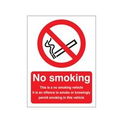 5 Star No Smoking This Is A No Smoking Vehicle Sign Self Adhesive Vinyl 100x75mm VSB017SAV710