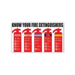 5 Star Know Your Fire Extinguisher Sign Rigid Plastic 300x500mm VFF101SRP5030