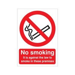 5 Star No Smoking It Is Against The Law To Smoke In These Premises Sign A5 VSB003SAVA5