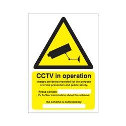 5 Star CCTV In Operation Data Protection Act Sign Self Adhesive Vinyl A5 VW416SAVA5