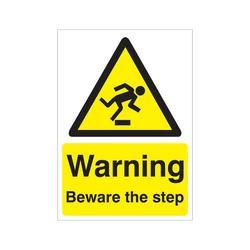 5 Star Warning Beware of Step Sign Rigid Plastic A5 VW414SRPA5