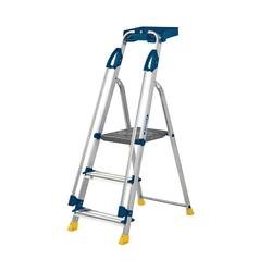 Werner Workstation 3 Tread  Stepladder with Twin Safety Handrails Blue 7050318L