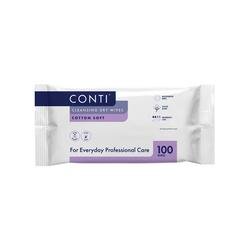 Conti Cleansing Dry Wipes Cotton Soft Large 100 Wipes (Pack of 20) CPV110