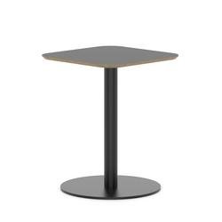 Brixworth 600mm Square Coffee Table Black Top Black Leg Disc Base Medium