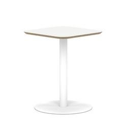 Brixworth 600mm Square Coffee Table White Top White Leg Disc Base Medium