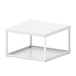 Impulse 800mm Square Coffee Table With Metal Frame White Top White Leg