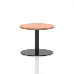 Italia 600mm Round Coffee Table Beech Top 475mm High Black Leg