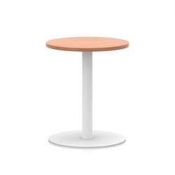 Italia 600mm Poseur Round Table Beech Top 720mm High White Leg