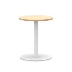 Italia 600mm Poseur Round Table Maple Top 720mm High White Leg