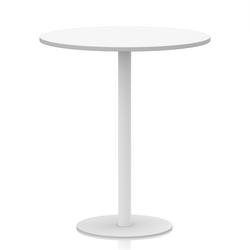 Italia 1000mm Poseur Round Table White Top 1145mm High White Leg