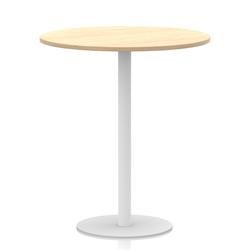 Italia 1000mm Poseur Round Table Maple Top 1145mm High White Leg