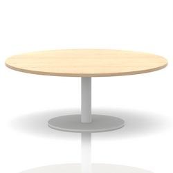 Italia 1200mm Round Coffee Table Maple Top 475mm High White Leg
