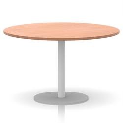 Italia 1200mm Poseur Round Table Beech Top 720mm High White Leg