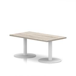 Italia 1200 x 600mm Rectangular Coffee Table Grey Oak Top 475mm High White Leg