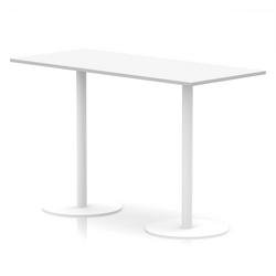 Italia 1800 x 800mm Poseur Rectangular Table White Top 1145mm High White Leg
