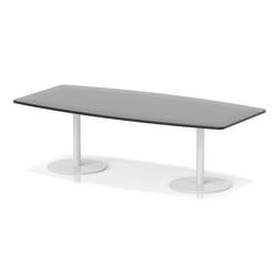 Italia 2400mm Poseur High Gloss Table Black Top 725mm High White Leg