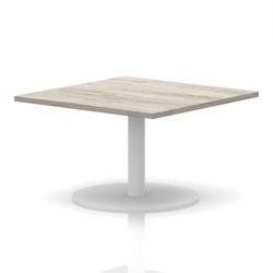 Italia 1000mm Square Coffee Table Grey Oak Top 475mm High White Leg