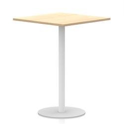 Italia 1000mm Poseur Square Table Maple Top 1145mm High White Leg