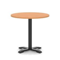 Italia 800mm Poseur Round Table Beech Top 750mm High Black Leg Cross Base