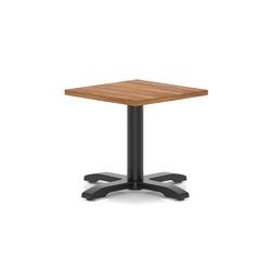 Italia 600mm Square Coffee Table Walnut Top 495mm High Black Leg Cross Base