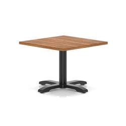 Italia 800mm Square Coffee Table Walnut Top 495mm High Black Leg Cross Base