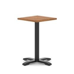 Italia 600mm Poseur Square Table Walnut Top 750mm High Black Leg Cross Base
